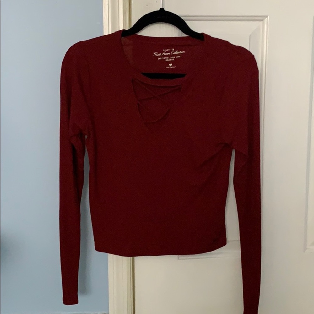 New Burgundy Hollister Long sleeve